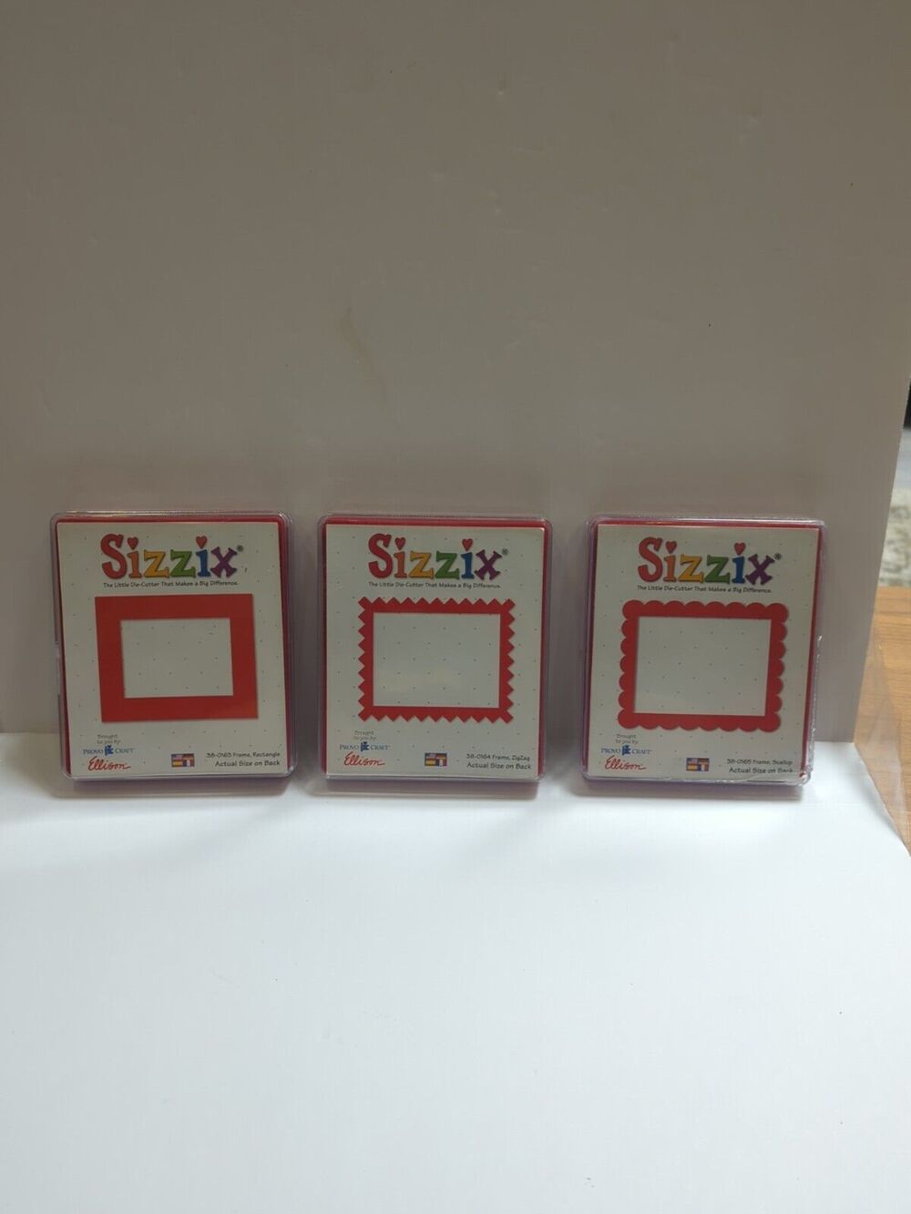 Lot Of 3 Provo Craft Ellison Sizzix Rec, Zigzag,Scallo 38-0163, 38-0164, 38-0165